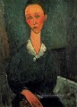 eine Frau mit weißen Kragen 1916 Amedeo Modigliani